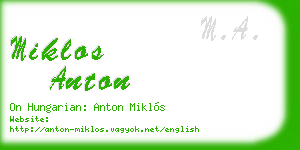 miklos anton business card